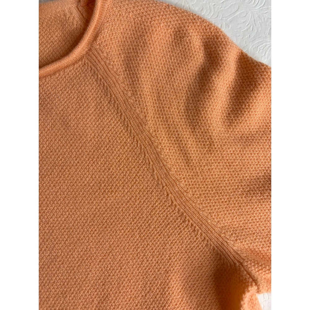 Lafayette 148 New York Peach 100% Cashmere Honeycomb Knit Sweater Size M KC04 - Picture 5 of 6